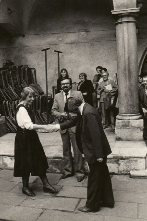 Adriena Šimotová, Karel Moudrý, Jiří Valoch, foto: Miloš Strnad